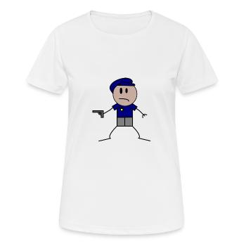 Polizist Cop - Frauen T-Shirt atmungsaktiv - Weiß - Vorne - AI Model Female 172 dark (172cm)