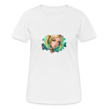 Nova Cipher - Frauen T-Shirt atmungsaktiv - Weiß - Vorne - AI Model Female 172 dark (172cm)