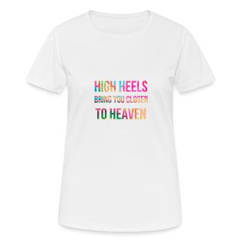 High Heels - Frauen T-Shirt atmungsaktiv - Weiß - Vorne - AI Model Female 172 dark (172cm)