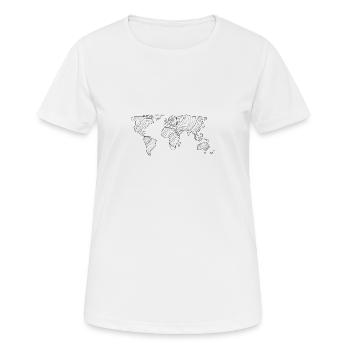 Weltkarte - Frauen T-Shirt atmungsaktiv - Weiß - Vorne - AI Model Female 172 dark (172cm)