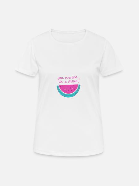 Pastèque avec phrase - T-shirt respirant Femme - blanc