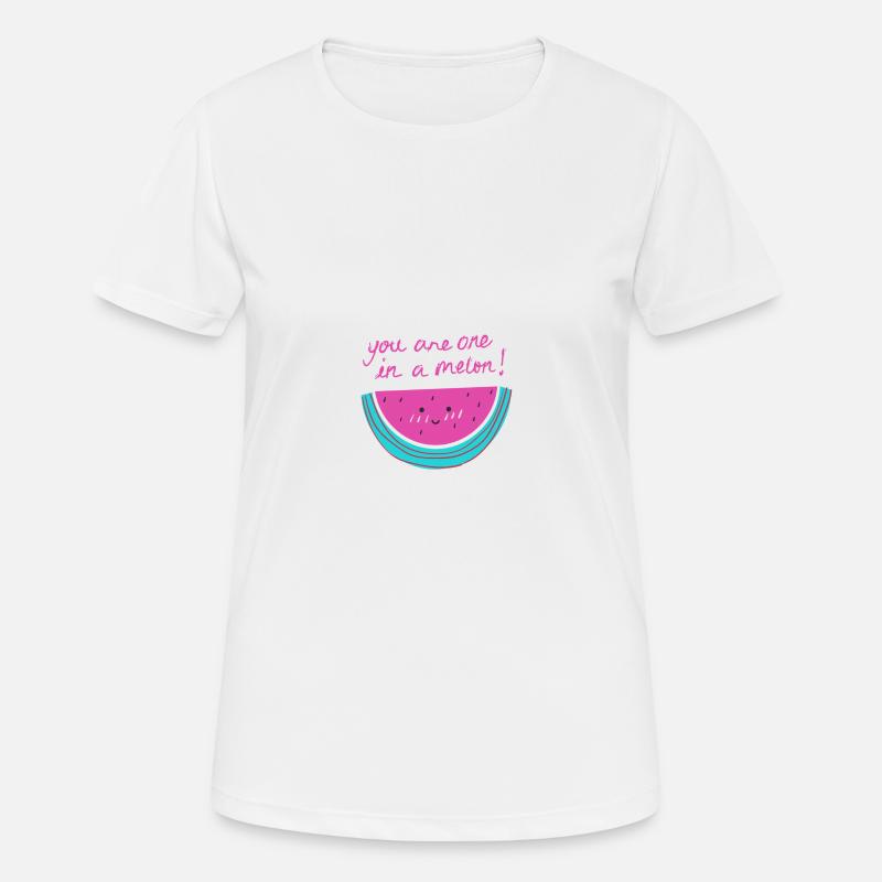 Watermelon with phrase - Women's Breathable T-Shirt - white