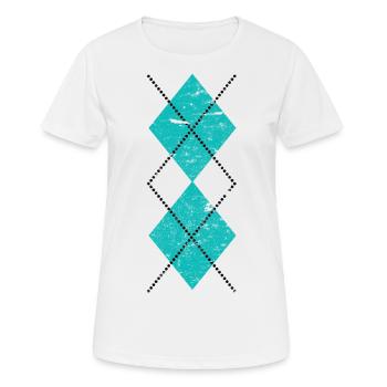 Vintage Rockabilly Argyle - Women's Breathable T-Shirt - white - Front - AI Model Female 172 dark (172cm)