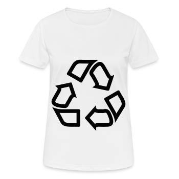 Symbole de recyclage - T-shirt respirant Femme - blanc - Devant - AI Model Female 172 dark (172cm)