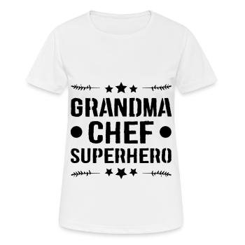 Grandma Superhero - Women's Breathable T-Shirt - white - Front - AI Model Female 172 dark (172cm)