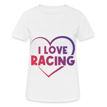 Ich liebe Rennen - Frauen T-Shirt atmungsaktiv - Weiß - Vorne - AI Model Female 172 dark (172cm)