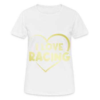 Ich liebe Rennen - Frauen T-Shirt atmungsaktiv - Weiß - Vorne - AI Model Female 172 dark (172cm)