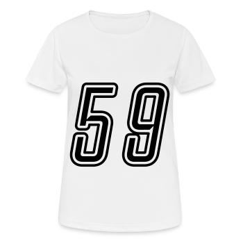 59 Number number - Women's Breathable T-Shirt - white - Front - AI Model Female 172 dark (172cm)