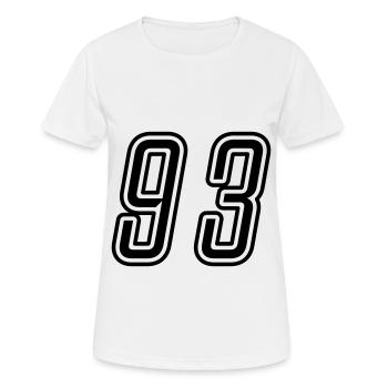 93 Number number - Women's Breathable T-Shirt - white - Front - AI Model Female 172 dark (172cm)