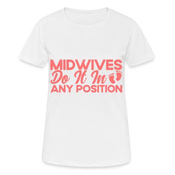 Obstetrician Midwife LD Work Gift - Women's Breathable T-Shirt - white - Front - AI Model Female 172 dark (172cm)