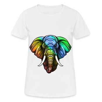 Elephant Head Colorful - Women's Breathable T-Shirt - white - Front - AI Model Female 172 dark (172cm)