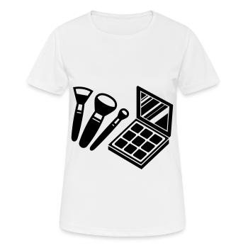 Make Up Kosmetik Icon - Frauen T-Shirt atmungsaktiv - Weiß - Vorne - AI Model Female 172 dark (172cm)