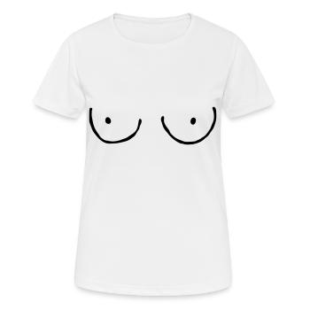 gezogene Brust se341 - Frauen T-Shirt atmungsaktiv - Weiß - Vorne - AI Model Female 172 dark (172cm)