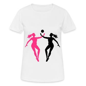 Volleyball Spielerin Silhouette - Frauen T-Shirt atmungsaktiv - Weiß - Vorne - AI Model Female 172 dark (172cm)