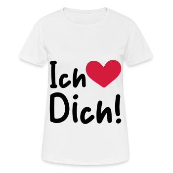 Je t’aime en disant - T-shirt respirant Femme - blanc - Devant - AI Model Female 172 dark (172cm)