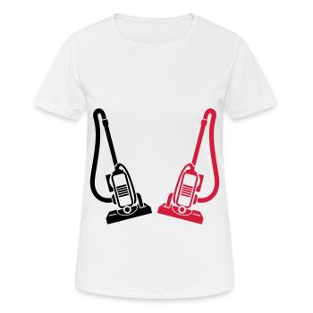 Icône d’aspirateur - T-shirt respirant Femme - blanc - Devant - AI Model Female 172 dark (172cm)