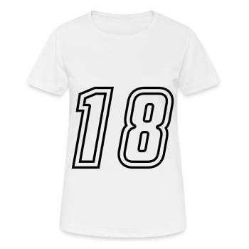 18 Number number - Women's Breathable T-Shirt - white - Front - AI Model Female 172 dark (172cm)