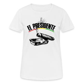 Tropico El Presidente Cuba Boss Chef Präsident - Frauen T-Shirt atmungsaktiv - Weiß - Vorne - AI Model Female 172 dark (172cm)