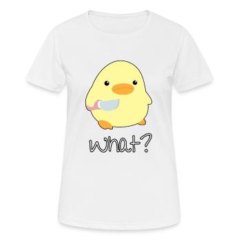Quelle? Canard avec couteau meme poussin merci doux animal - T-shirt respirant Femme - blanc - Devant - AI Model Female 172 dark (172cm)
