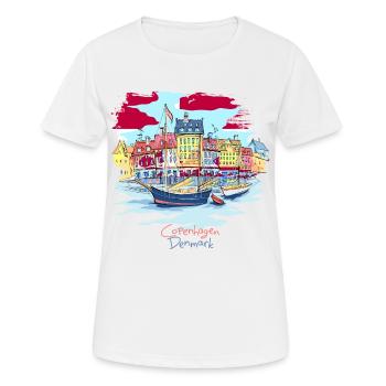 Danemark Copenhague T-shirt Danois Danois - T-shirt respirant Femme - blanc - Devant - AI Model Female 172 dark (172cm)