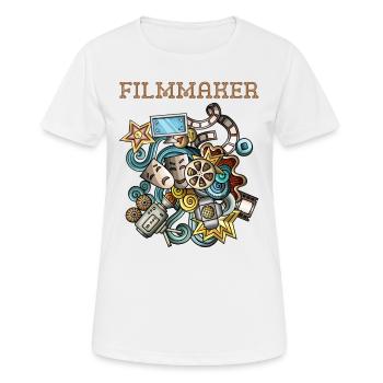 Cinéaste - Cinéastes et vidéastes drôles - T-shirt respirant Femme - blanc - Devant - AI Model Female 172 dark (172cm)