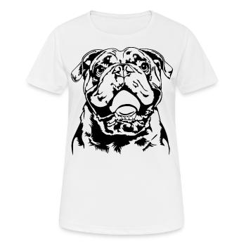Bulldogge Ball Balljunkie Hunde Wilsigns - Frauen T-Shirt atmungsaktiv - Weiß - Vorne - AI Model Female 172 dark (172cm)