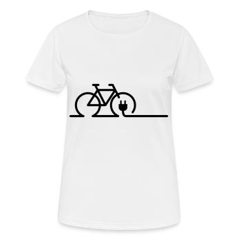 E charging point symbol. Battery charger for charging. - Women's Breathable T-Shirt - white - Front - AI Model Female 172 dark (172cm)