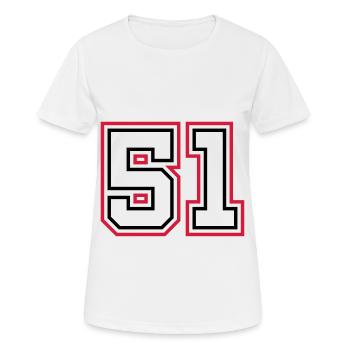 51 Number number - Women's Breathable T-Shirt - white - Front - AI Model Female 172 dark (172cm)