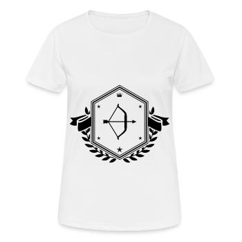 Armoiries de l’arc et des flèches - T-shirt respirant Femme - blanc - Devant - AI Model Female 172 dark (172cm)