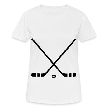Ice hockey sticks - Women's Breathable T-Shirt - white - Front - AI Model Female 172 dark (172cm)