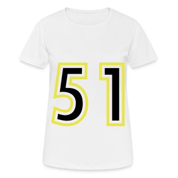 51 Zahl College - Frauen T-Shirt atmungsaktiv - Weiß - Vorne - AI Model Female 172 dark (172cm)