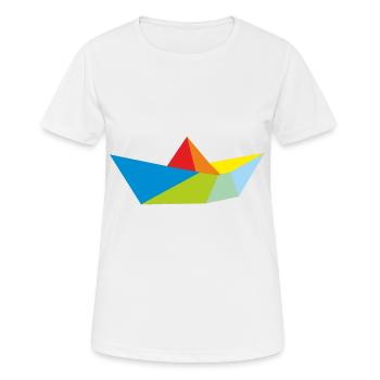 Origami dream ship ship shipping gift - Women's Breathable T-Shirt - white - Front - AI Model Female 172 dark (172cm)