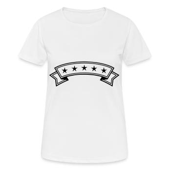 Étoile banderole ligne - T-shirt respirant Femme - blanc - Devant - AI Model Female 172 dark (172cm)