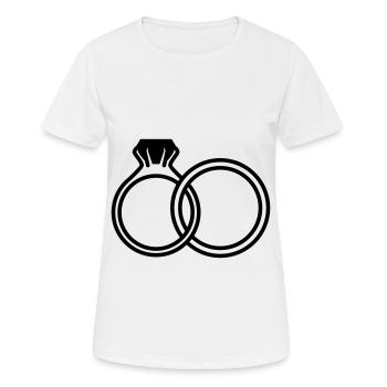 Eheringe symbol - Frauen T-Shirt atmungsaktiv - Weiß - Vorne - AI Model Female 172 dark (172cm)
