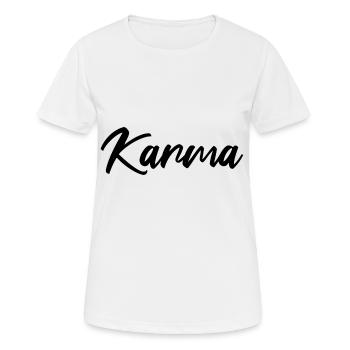 Karma Schicksal Glaube Yoga Karma - Frauen T-Shirt atmungsaktiv - Weiß - Vorne - AI Model Female 172 dark (172cm)