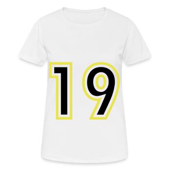 19 Number College - Women's Breathable T-Shirt - white - Front - AI Model Female 172 dark (172cm)