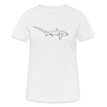 Fuchshai - Frauen T-Shirt atmungsaktiv - Weiß - Vorne - AI Model Female 172 dark (172cm)