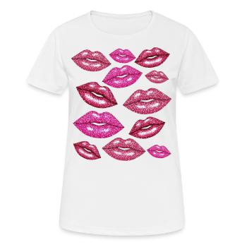 Coquette Lèvres Bisous Romantique - T-shirt respirant Femme - blanc - Devant - AI Model Female 172 dark (172cm)