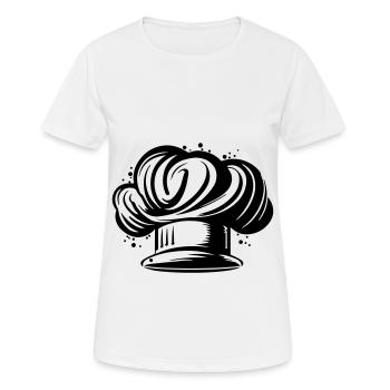 Chef's Hat Silhouette Cooking Chef - T-shirt respirant Femme - blanc - Devant - AI Model Female 172 dark (172cm)