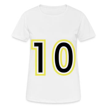 10 Number College - Women's Breathable T-Shirt - white - Front - AI Model Female 172 dark (172cm)