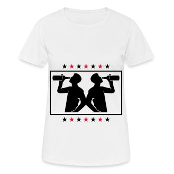 Drinker Beer Silhouette - Women's Breathable T-Shirt - white - Front - AI Model Female 172 dark (172cm)