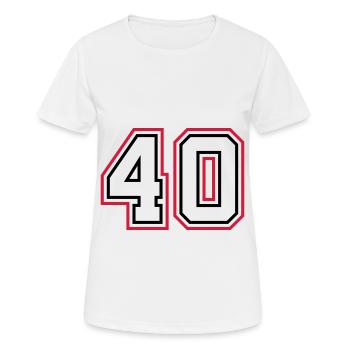 40 Number number - Women's Breathable T-Shirt - white - Front - AI Model Female 172 dark (172cm)