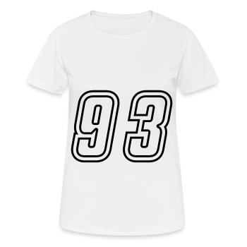93 Number number - Women's Breathable T-Shirt - white - Front - AI Model Female 172 dark (172cm)