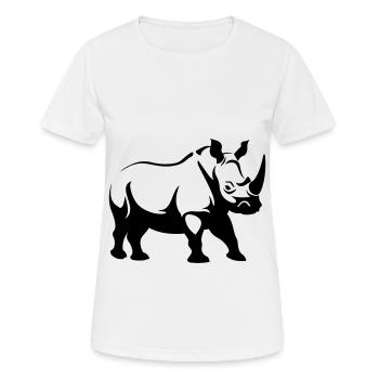 Rhino Animal Welfare - Women's Breathable T-Shirt - white - Front - AI Model Female 172 dark (172cm)