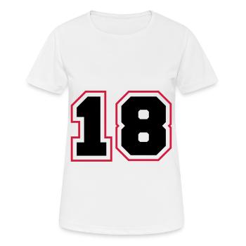 18 nombre symbole - T-shirt respirant Femme - blanc - Devant - AI Model Female 172 dark (172cm)