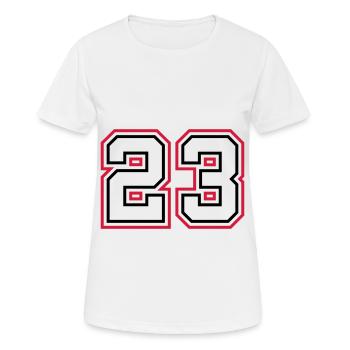 23 Numéro de numéro - T-shirt respirant Femme - blanc - Devant - AI Model Female 172 dark (172cm)