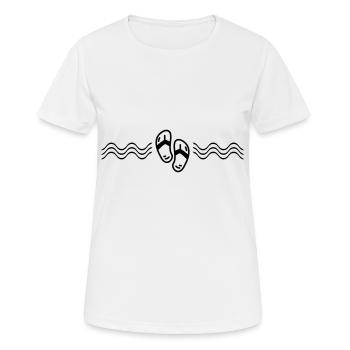 flip flops symbol wave - Women's Breathable T-Shirt - white - Front - AI Model Female 172 dark (172cm)