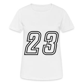 23 Numéro de numéro - T-shirt respirant Femme - blanc - Devant - AI Model Female 172 dark (172cm)