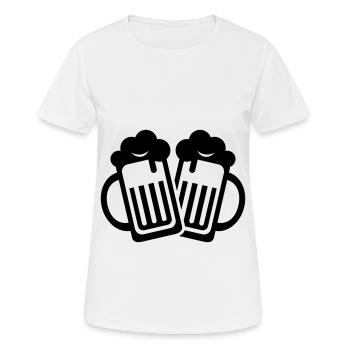 Bierglas Symbol - Frauen T-Shirt atmungsaktiv - Weiß - Vorne - AI Model Female 172 dark (172cm)