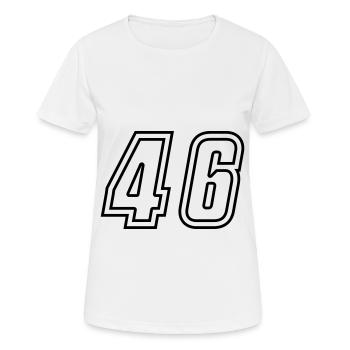 46 Numéro de numéro - T-shirt respirant Femme - blanc - Devant - AI Model Female 172 dark (172cm)